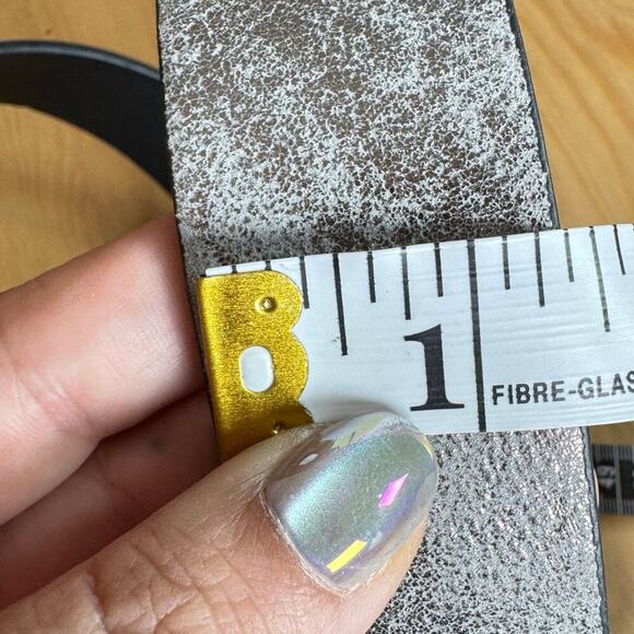 Calvin Klein Women’s Belt Studded Silver Vegan Leather Medium 90s 80s Grunge - Picture 4 of 6